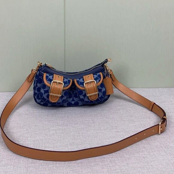 NEW Coach Ashton Baguette Bag In Signature Denim CY700 Limited - Picture 3 of 8